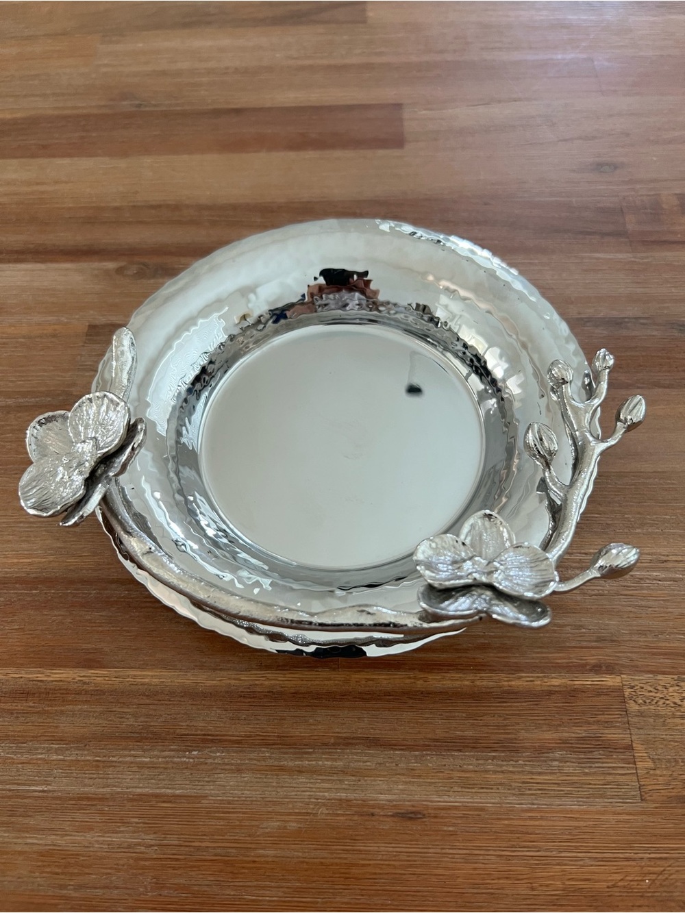 Michael Aram white orchid wine coaster, stainless steel, retails $110, pristine!